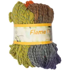 FLAMA - Pack 4 madejas algodón lana. morado turquesa amarillo