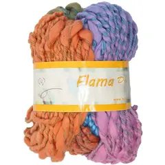 FLAMA - Pack 4 madejas algodón lana 100gr rosado celeste café