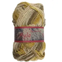 GENERICO - Pack 4 madejas acrílico. Ayla beige crudo amarillo café