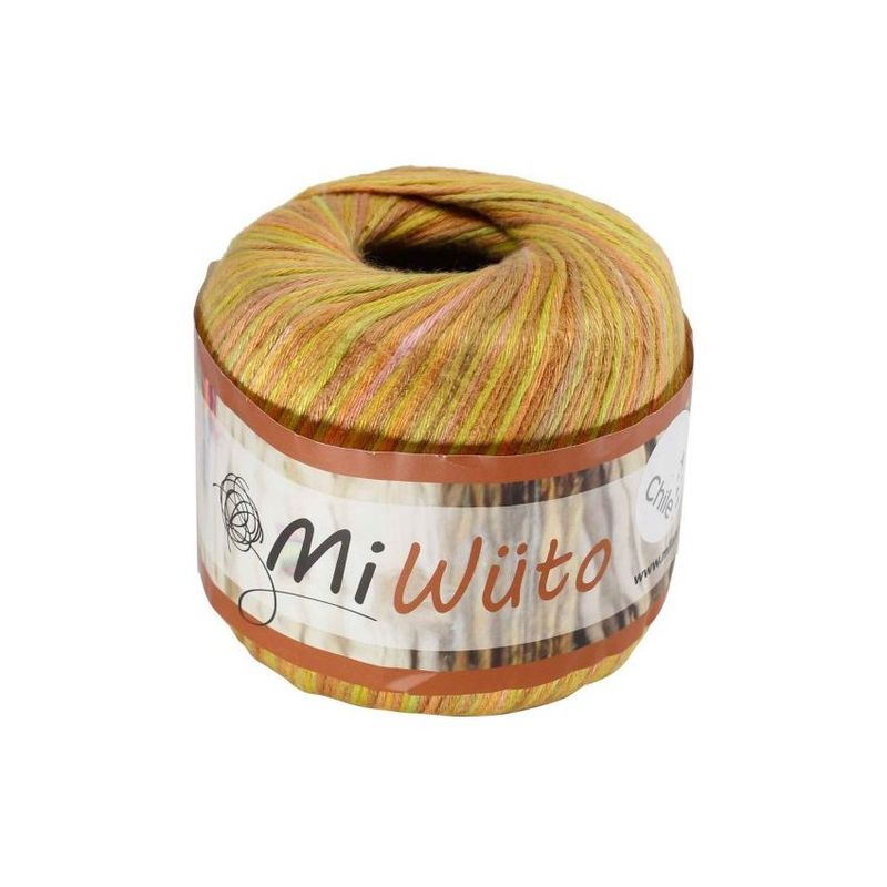 GENERICO - Pack 4 ovillos viscosa.Wuto matizado naranjo beige verde