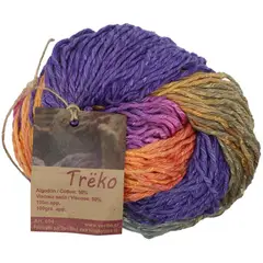 GENERICO - Pack 4 madejas algodón viscosa. Treko verde morado amarillo
