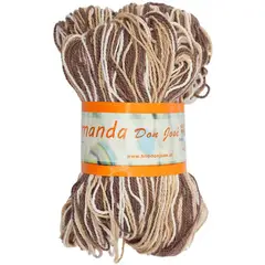 GENERICO - Pack 4 madejas algodón lana 100gr amanda crudo café beige