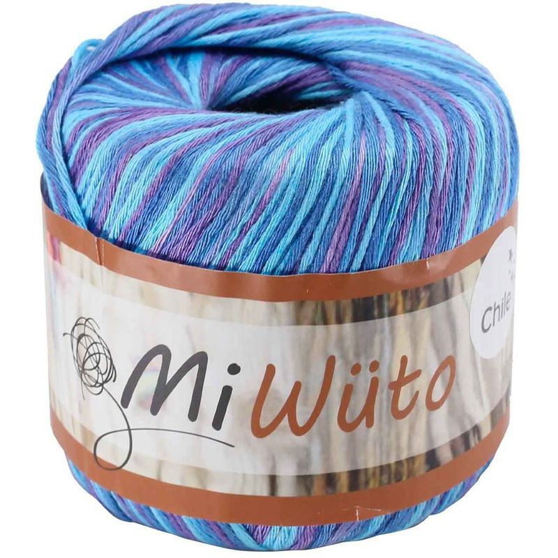 GENERICO - Pack 4 ovillos viscosa. Wuto matizado morado turquesa lila