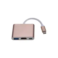 GENERICO - Adaptador tipo c 3 en 1 / hdmi / usb 3.0 rose gold