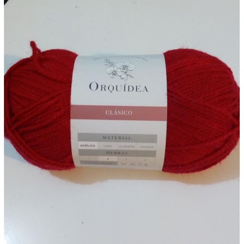 GENERICO - Lana Clasico Orquidea 100grs. - Rojo Fuego 538