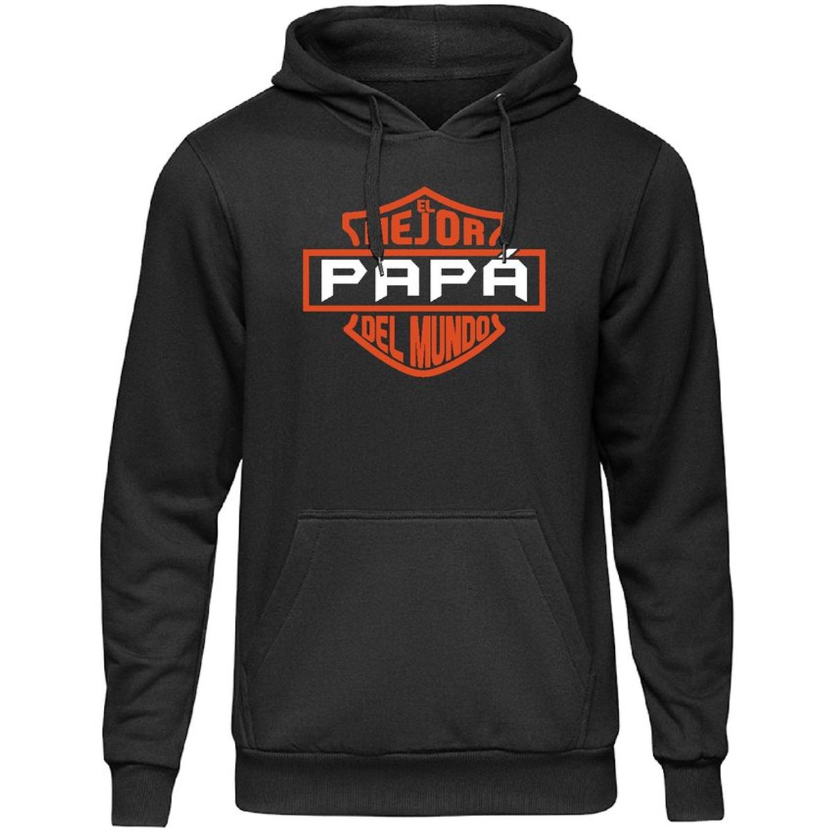 MDC - Polerón hombre con capucha negro dia del padre mejor papá del mundo
