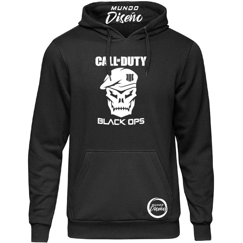 GENERICO - Mdc poleron hombre con capucha call of duty black ops calavera negro