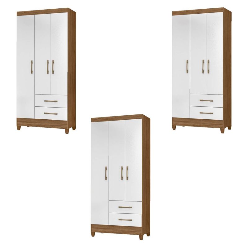 ROCH LTDA - Combo 3 closet m-803 3 puertas 2 cajones