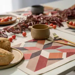 TUYO PRINT - Set Individuales Linet Natural Terrazo