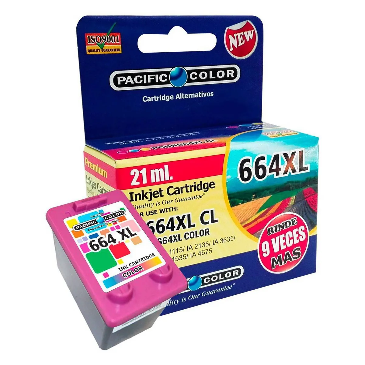 PACIFIC COLOR - Tinta alternativa compatible hp 664 xl color