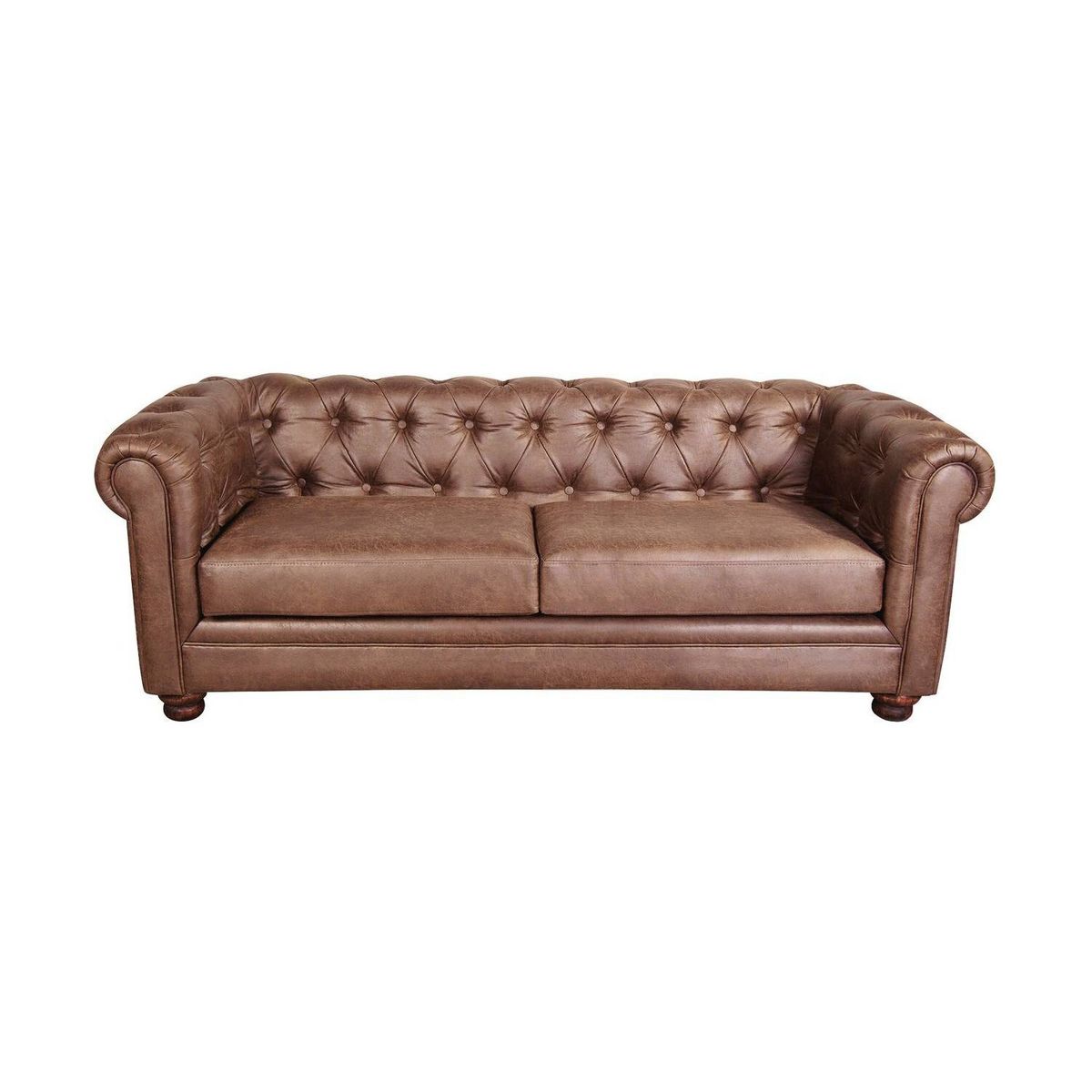 LATAM HOME - Sofá florencia 3c cuero caramelo