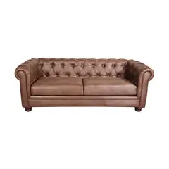 LATAM HOME - Sofá florencia 3c cuero caramelo