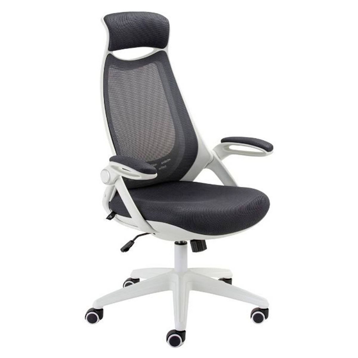SM - Silla de oficina Versalles blanco gris oscuro