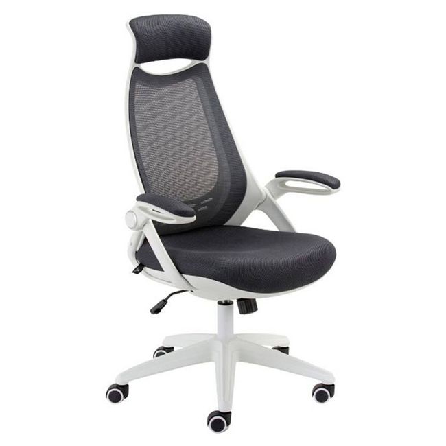 SM - Silla de oficina Versalles blanco gris oscuro