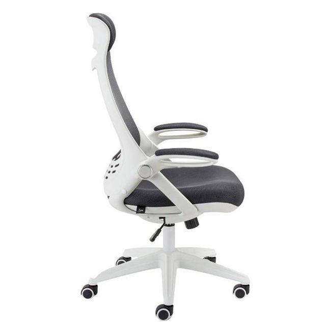 SM - Silla de oficina Versalles blanco gris oscuro
