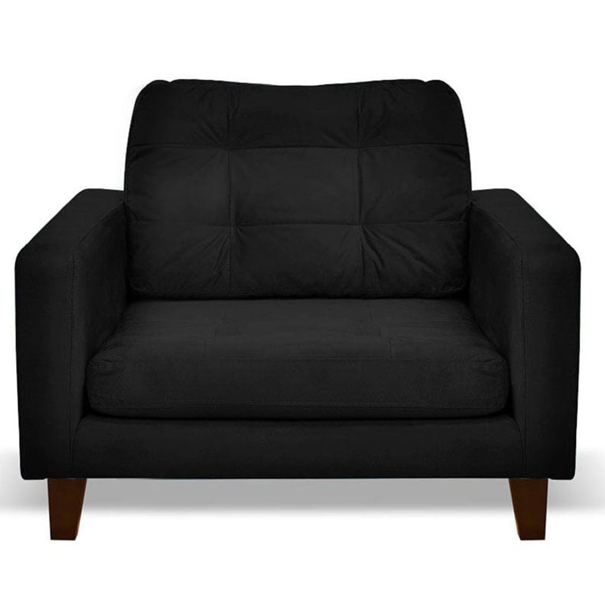 LATAM HOME - Sofá Napoles 1 Cuerpo Tela Velvet Negro