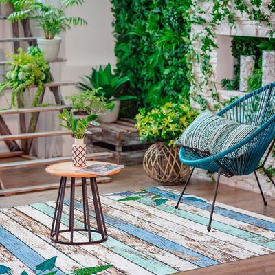 Imagen 2 del producto Alfombra vinilica 140 x 160 madera hojas