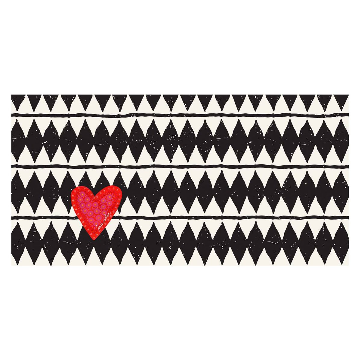 ISA SOLER - Alfombra vinilica 70 x 140 rombos corazon
