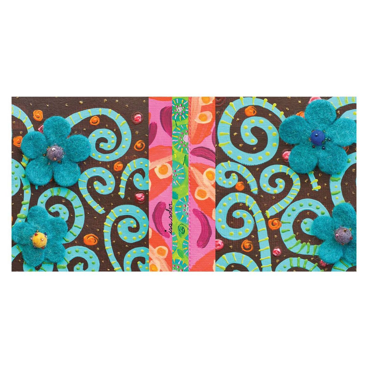 ISA SOLER - Alfombra vinilica 70 x 140 textura flores