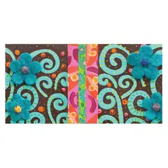 ISA SOLER - Alfombra vinilica 70 x 140 textura flores