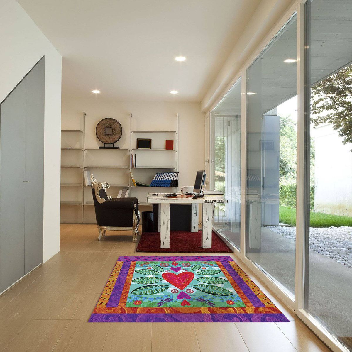 ISA SOLER - Alfombra vinilica 140 x 160 corazón dia