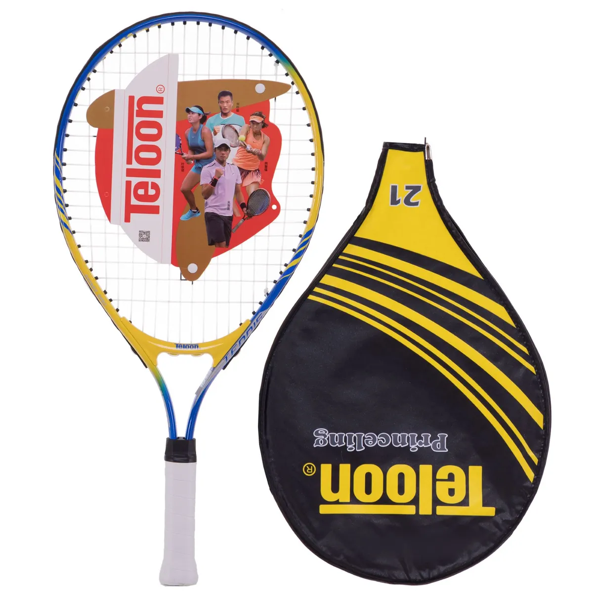 TELOON - Raqueta Tenis Niños (4-5 años) Teloon 21 Pulg Color Amarillo