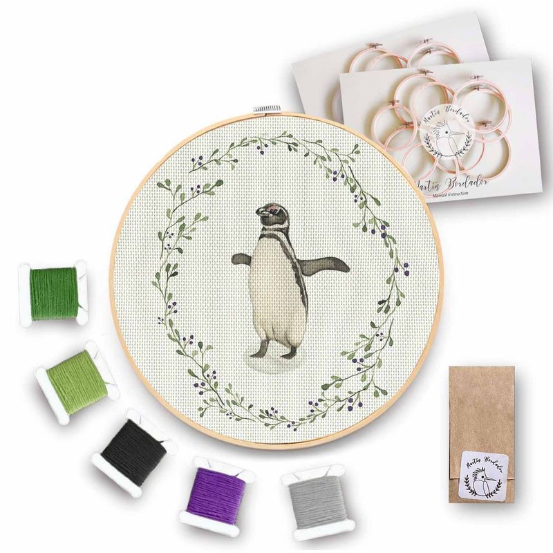 MARTIN BORDADOR - Kit de Bordado Pingüino