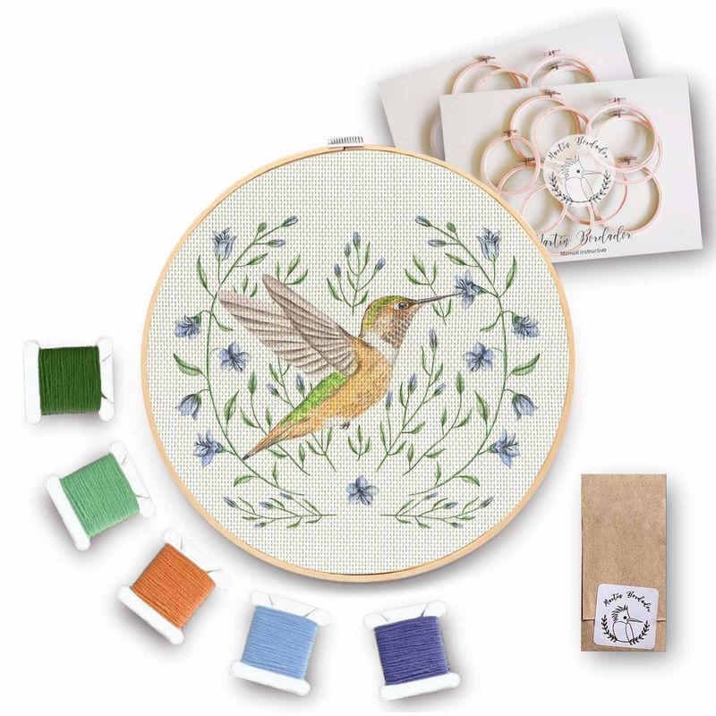 MARTIN BORDADOR - Kit de Bordado Colibrí Rufo
