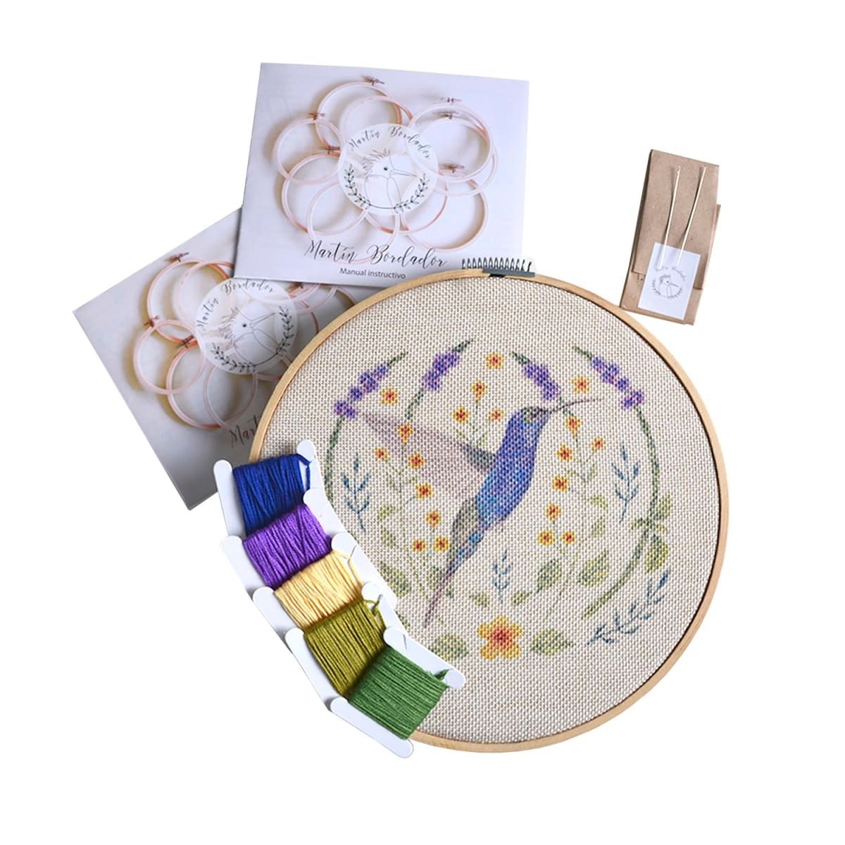 MARTIN BORDADOR - Kit de Bordado Colibrí Morado
