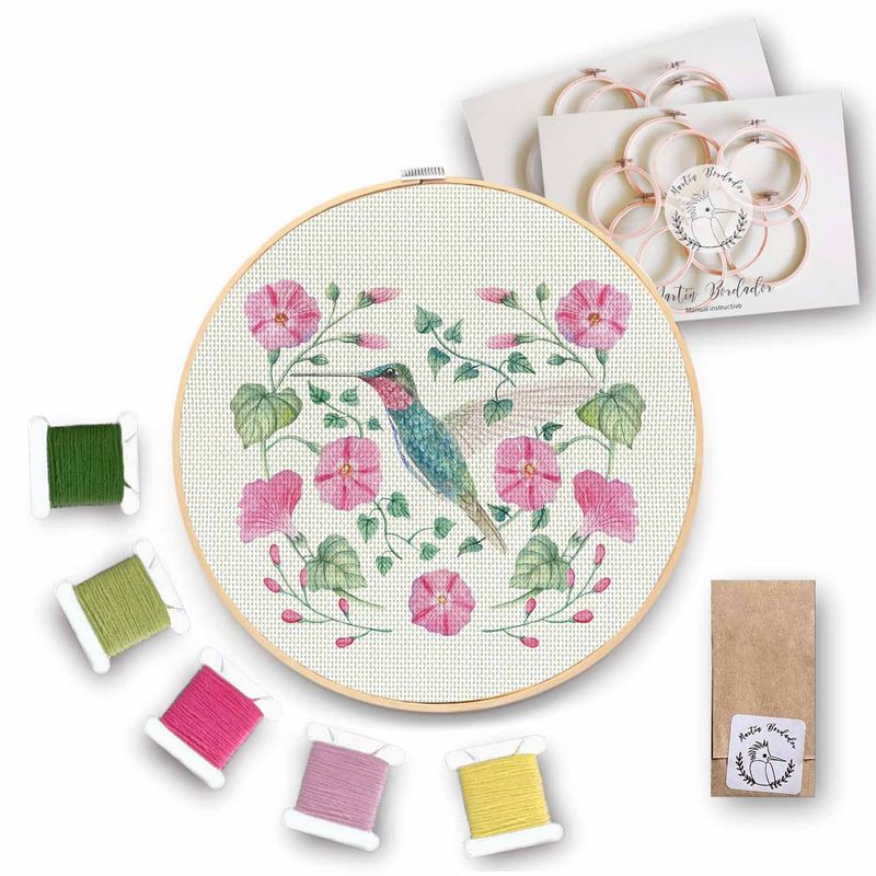 MARTIN BORDADOR - Kit de Bordado Colibrí Escamoso