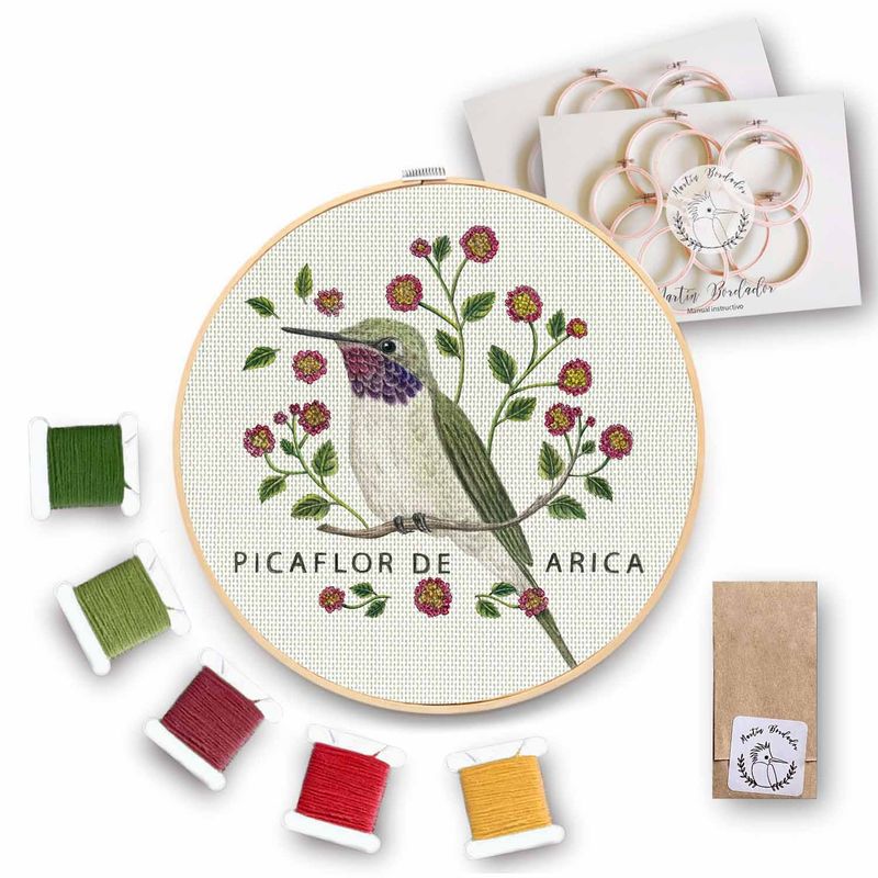 MARTIN BORDADOR - Kit de Bordado Picaflor de Arica