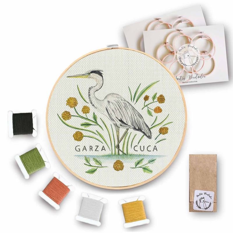 MARTIN BORDADOR - Kit de Bordado Garza Cuca