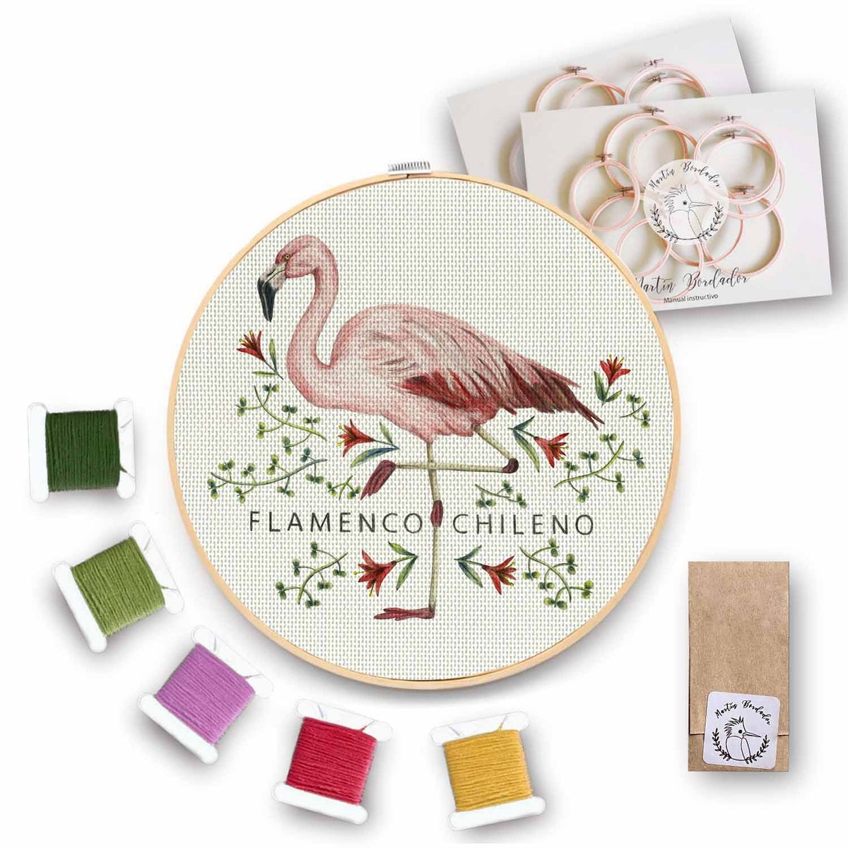 MARTIN BORDADOR - Kit de Bordado Flamenco Chileno
