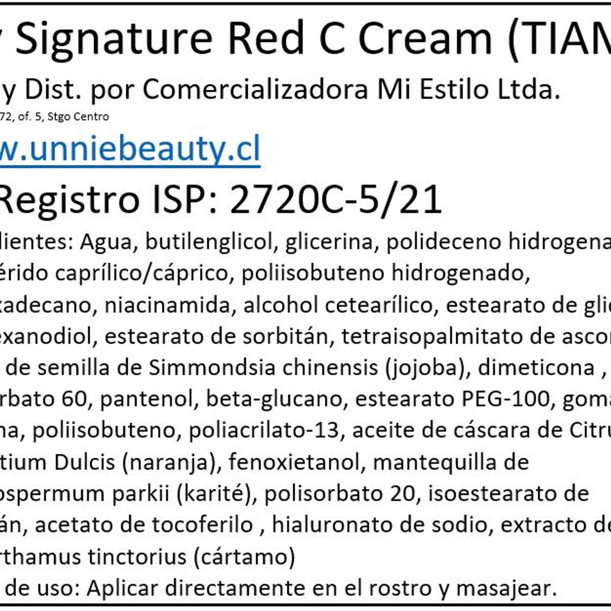 TIAM - Crema Vitamina C  Niacinamida Coreana - Tiam