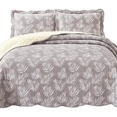 MALLORCA - Quilt Sherpa Helechos Crudo 15 Pzas