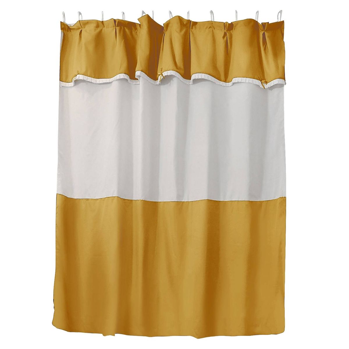 MALLORCA - Juego de Cortina para Baño 6 Piezas Mostaza