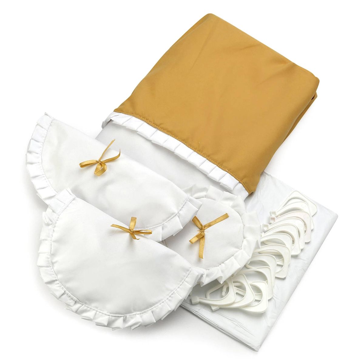 MALLORCA - Juego de Cortina para Baño 6 Piezas Mostaza