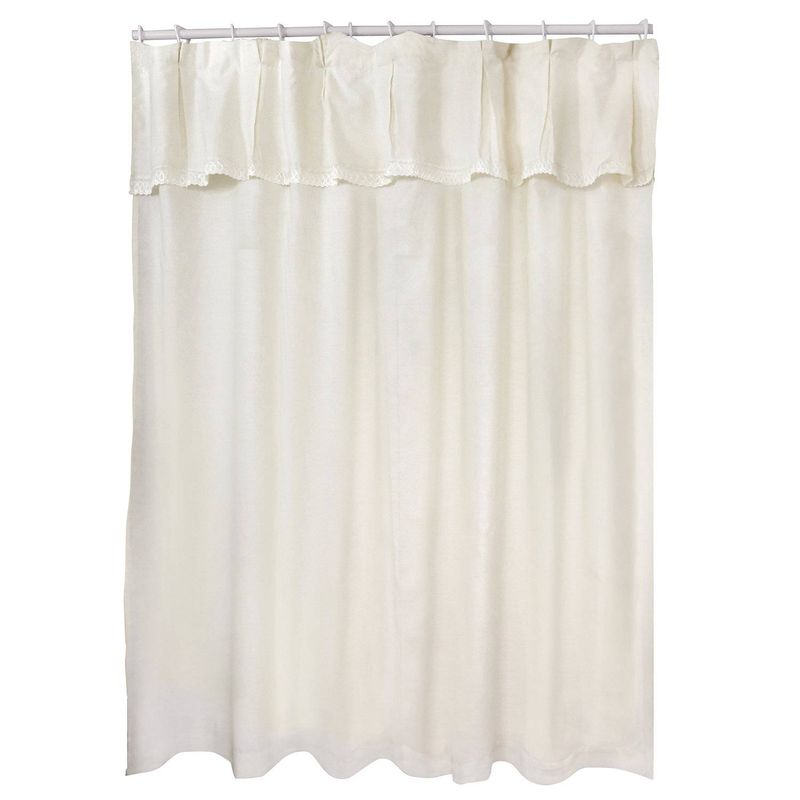 MALLORCA - Juego de Cortina para Baño Broderie Amanda 6 Piezas Beige