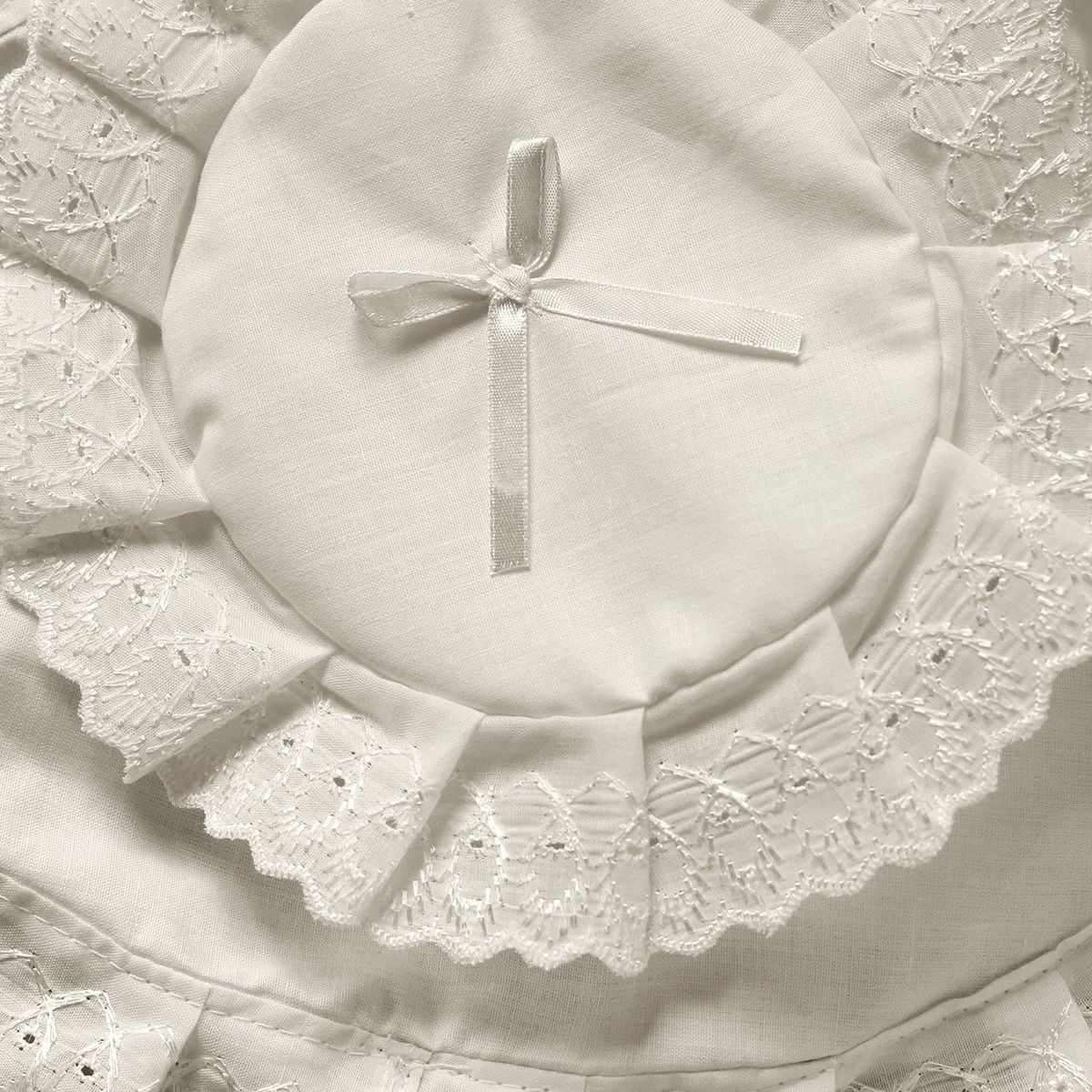 MALLORCA - Juego de Cortina para Baño Broderie Amanda 6 Piezas Beige