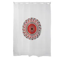 Cortina para Baño Estampada Mándala Rojo
