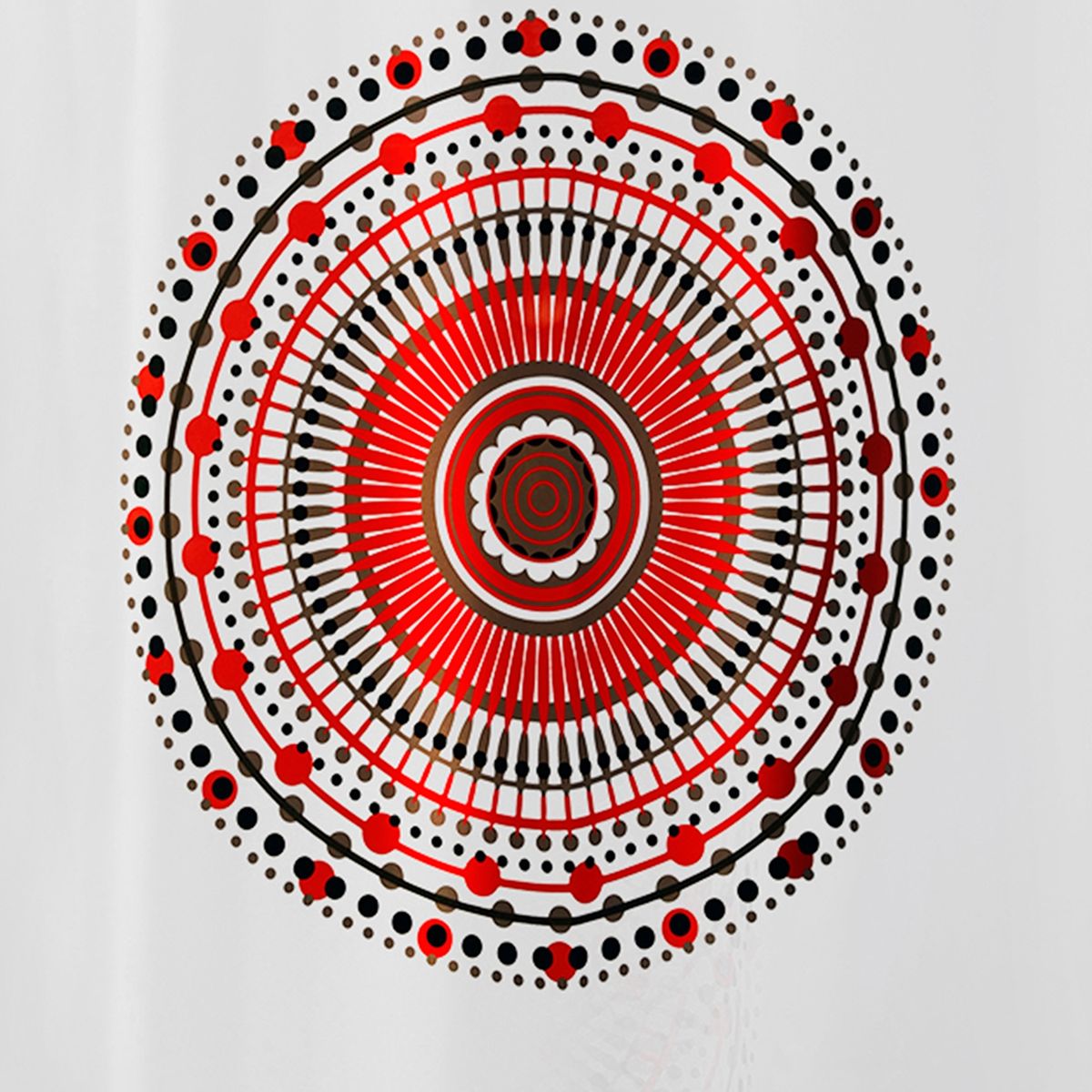 MALLORCA - Cortina para Baño Estampada Mándala Rojo