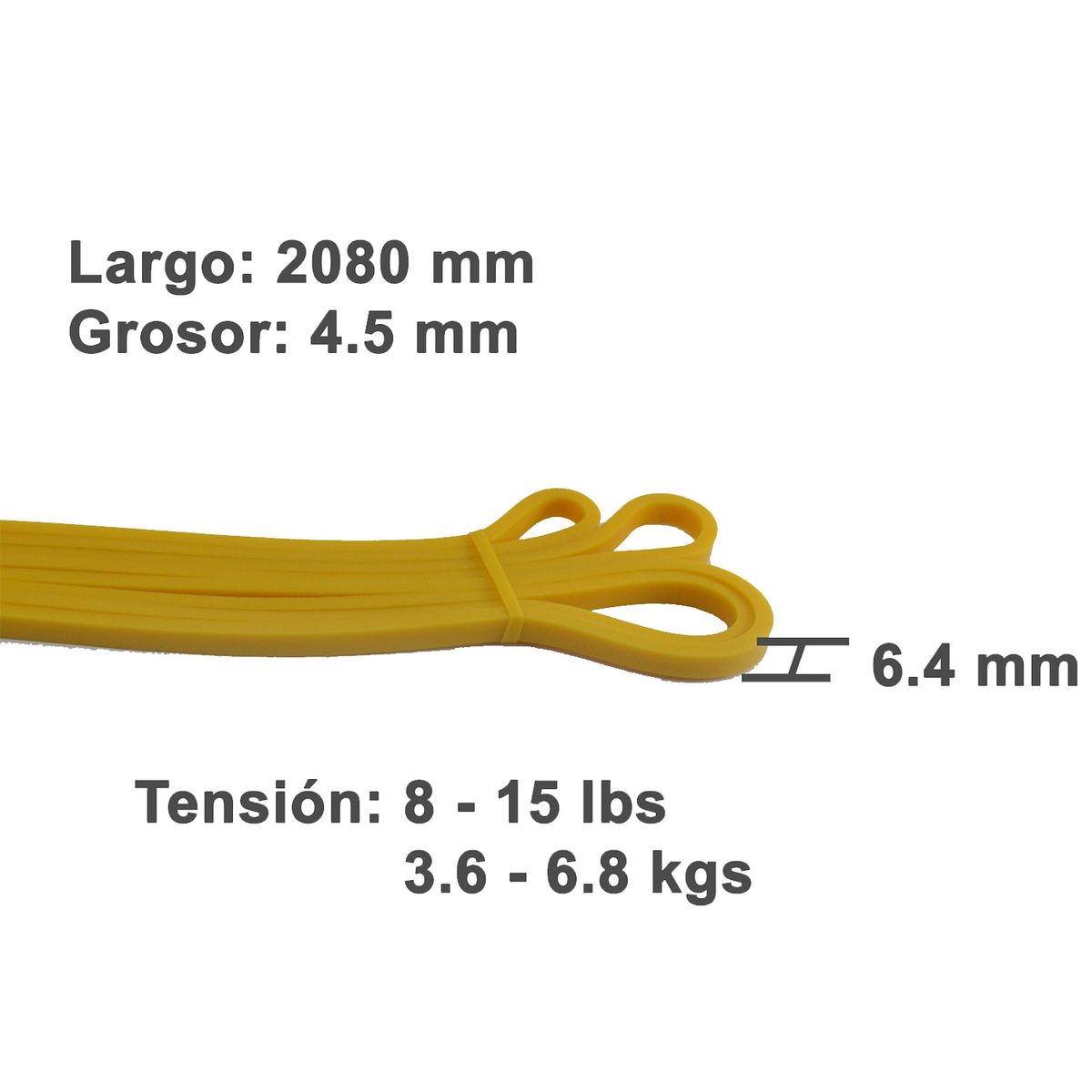 GENERICO - Banda Pull up 6mm Amarilla Crossfit Calistenia