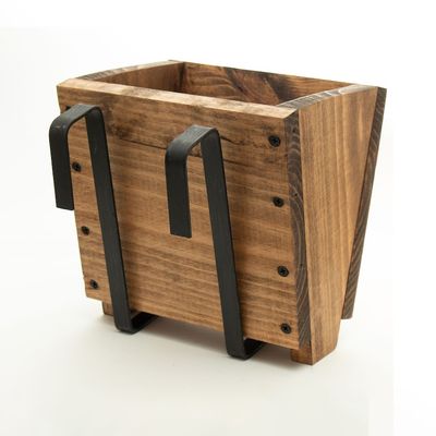 Imagen 2 del producto MACETERO BALCONERA DE MADERA CON GANCHOS ROBLE 20CM