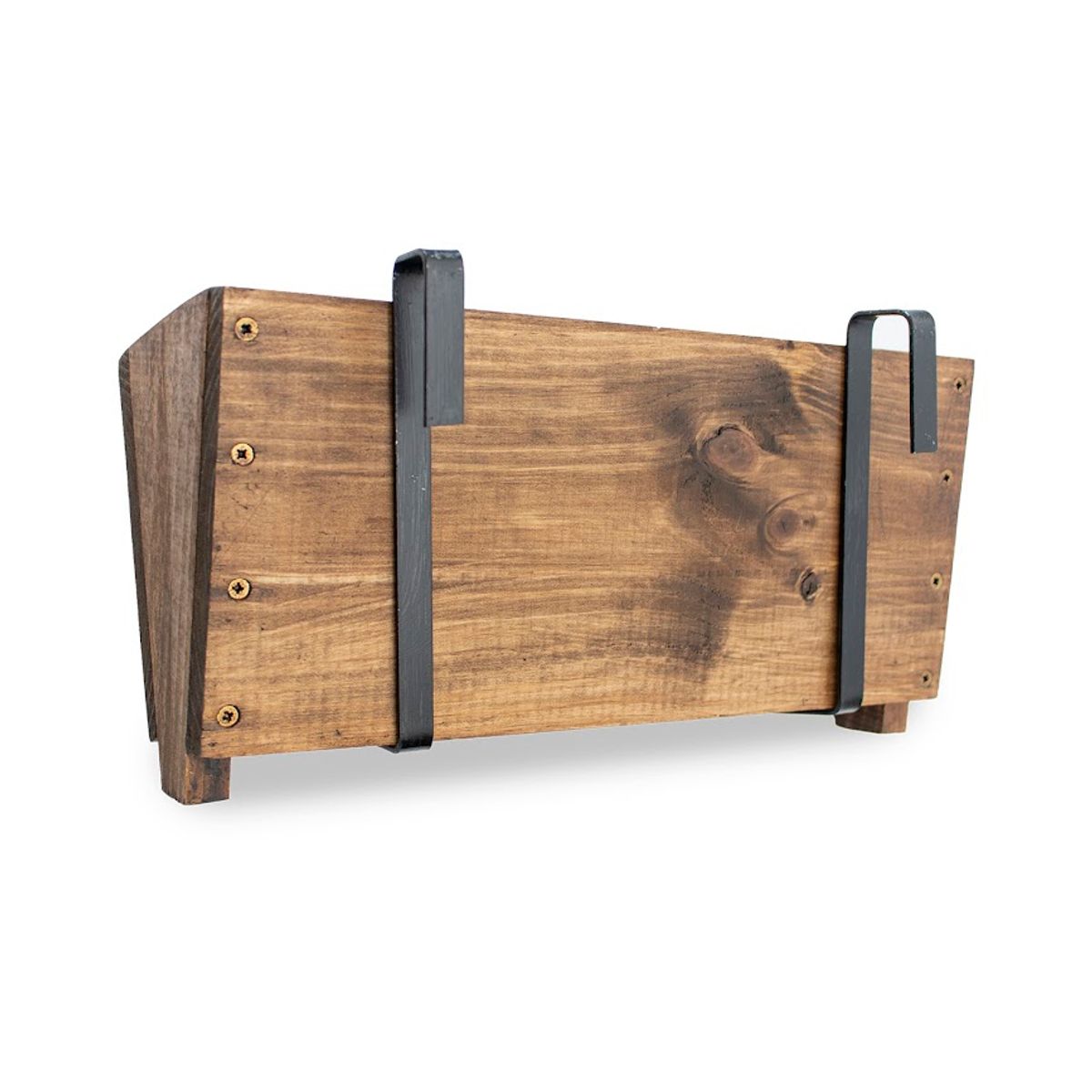 GENERICO - MACETERO BALCONERA DE MADERA CON GANCHOS