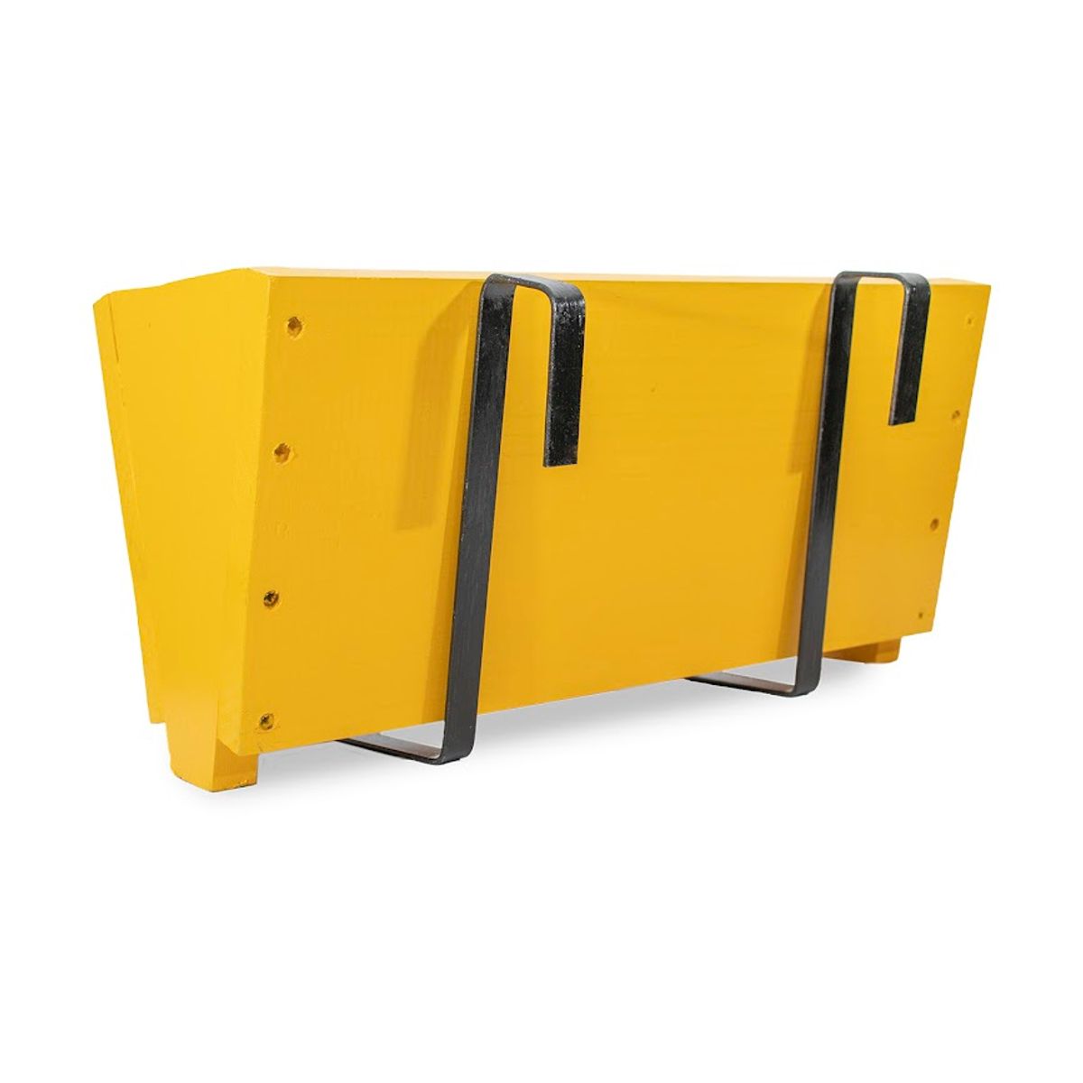 GENERICO - MACETERO BALCONERA DE MADERA CON GANCHOS AMARILLO 40CM