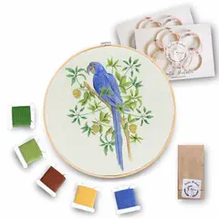 MARTIN BORDADOR - Kit de Bordado Guacamayo Azul.