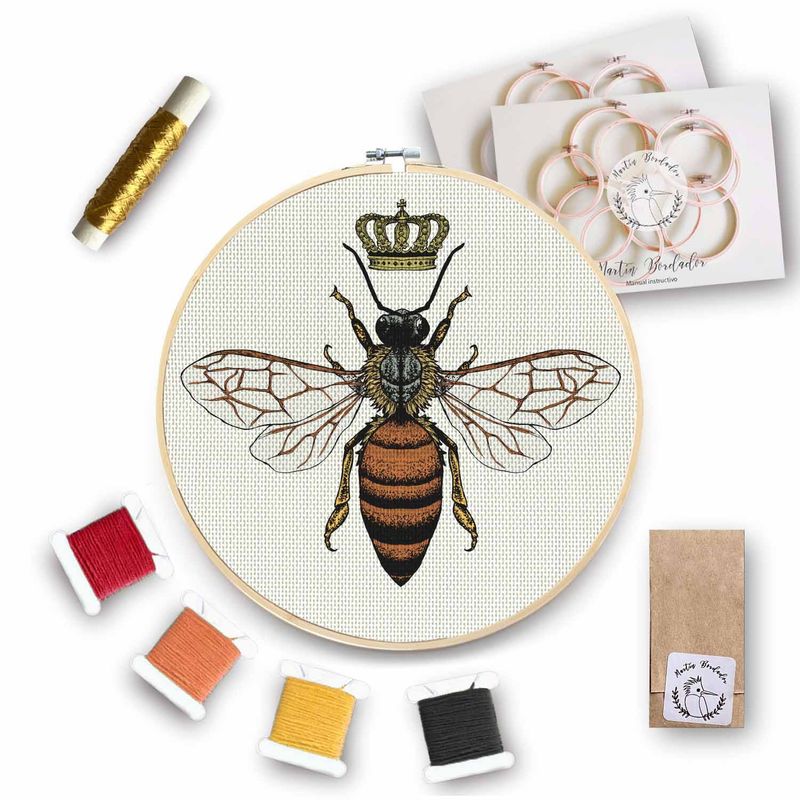 MARTIN BORDADOR - Kit de Bordado Abeja Reina