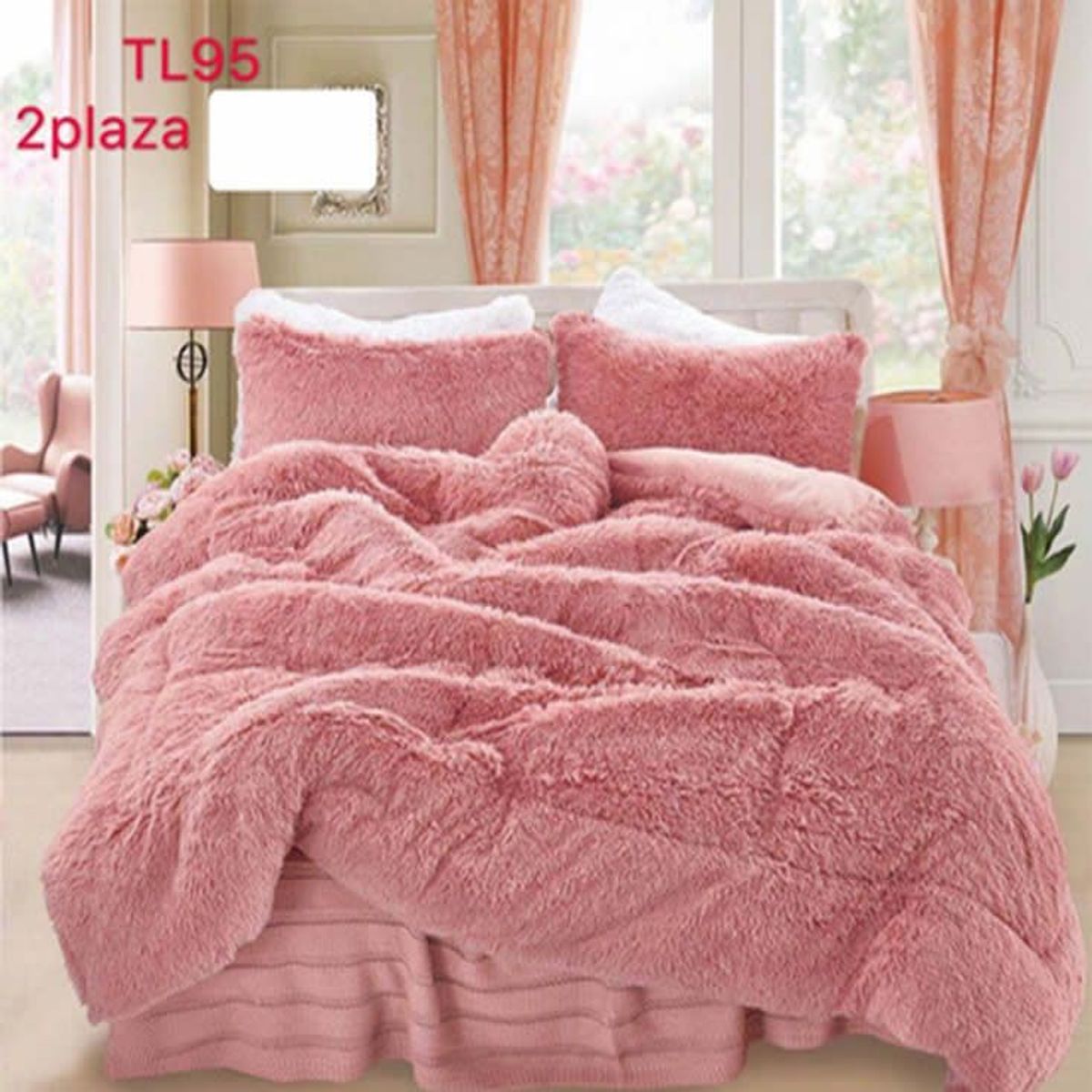 GENERICO - Cobertor Chiporro Peludo 2 Plazas - Rosado