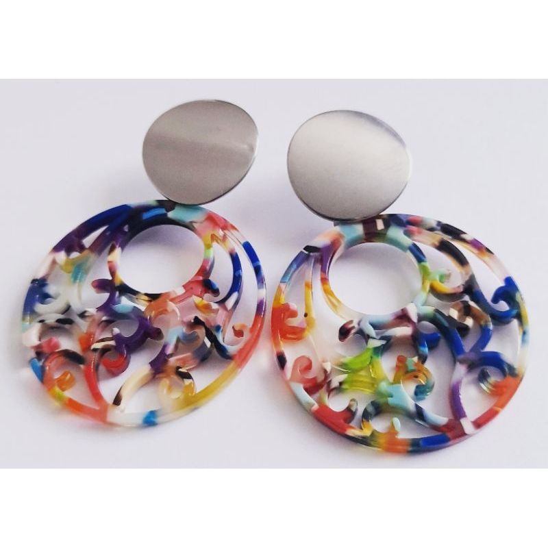 CATHALIFAUDJOYAS - Aros acrilico acero CathalifaudJoyas