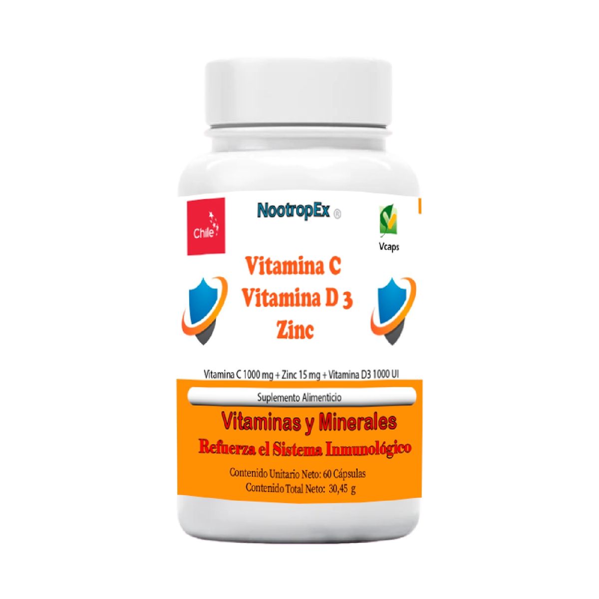 NOOTROPEX - VITAMINA C  VITAMINA D3  ZINC